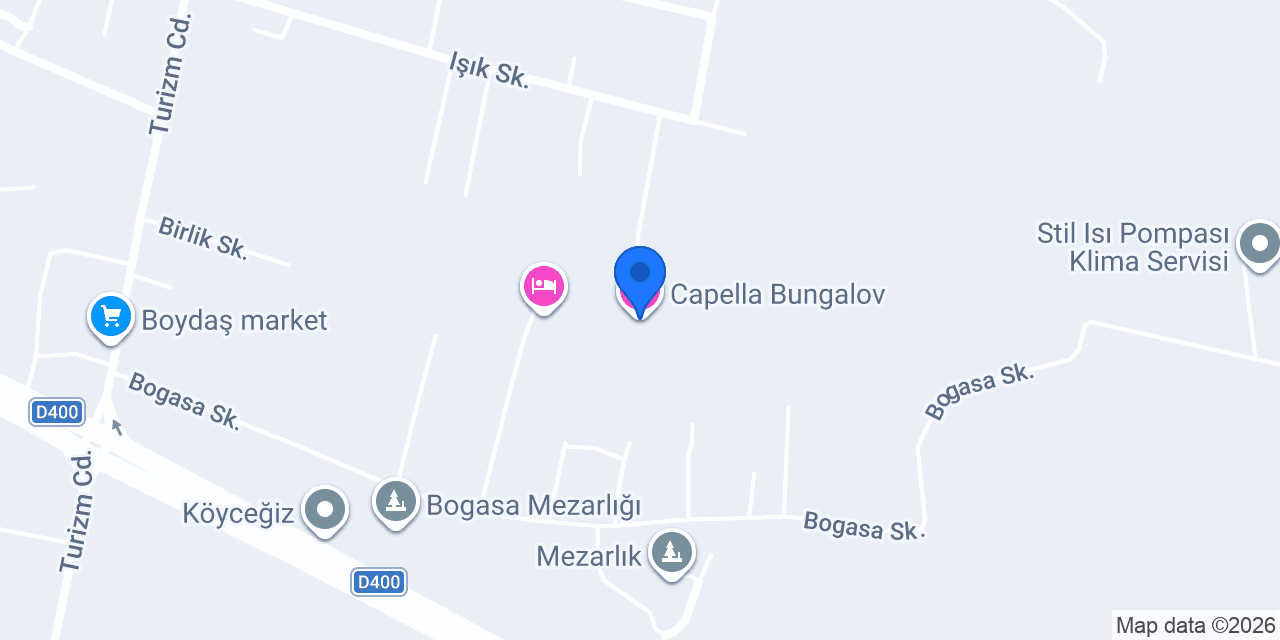 Capella Bungalov konumu