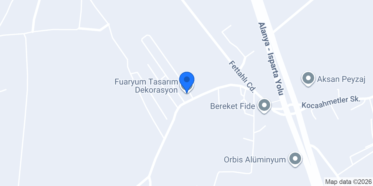 Fuaryum Tasarım Dekorasyon konumu