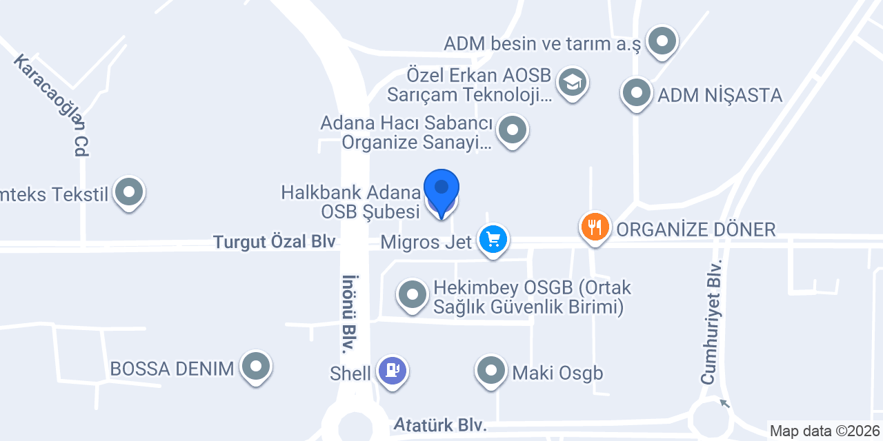 Halkbank Adana OSB Şubesi konumu