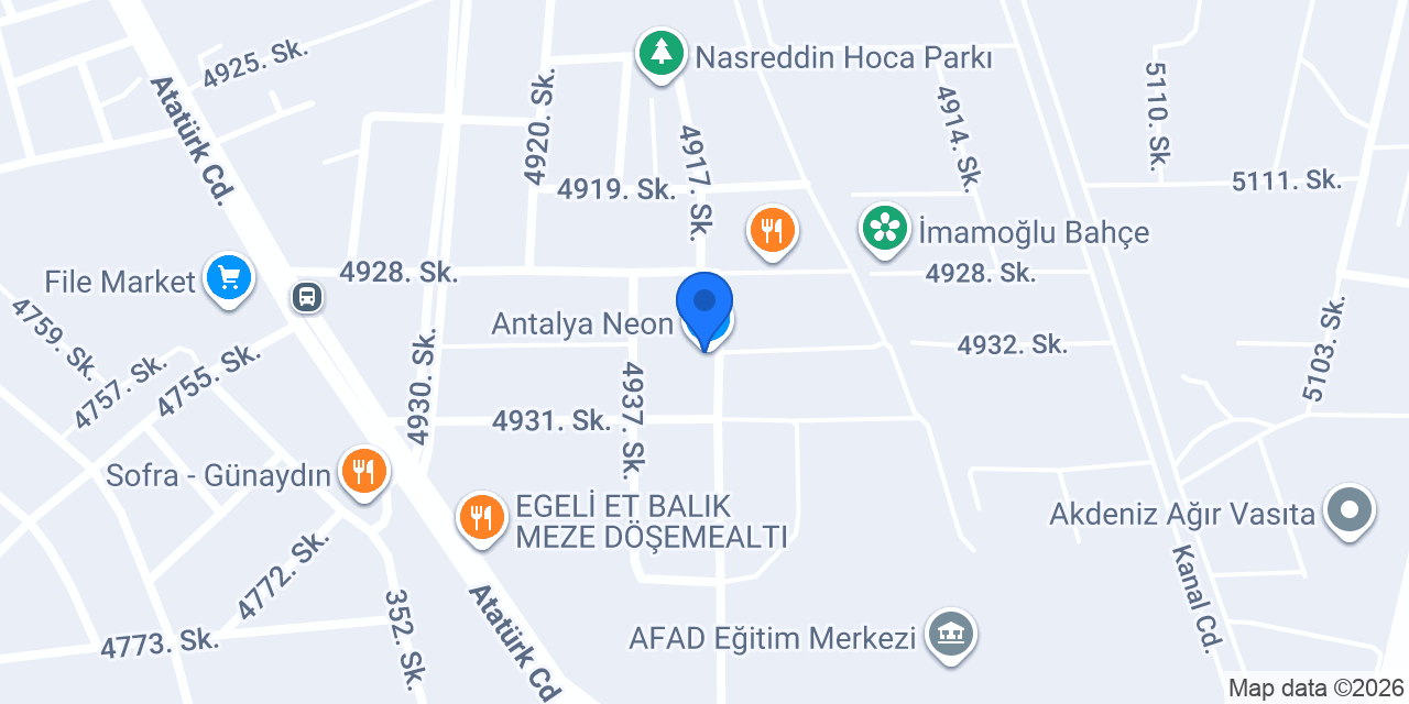 Antalya Neon konumu