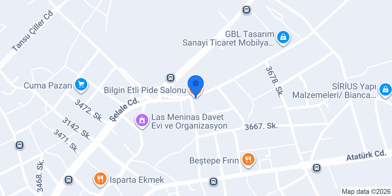 Bilgin Etli Pide Salonu konumu