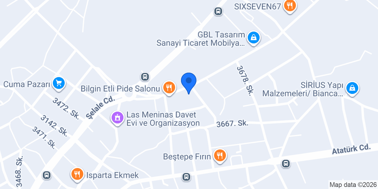 Antalya Çevik mobilya marangoz konumu