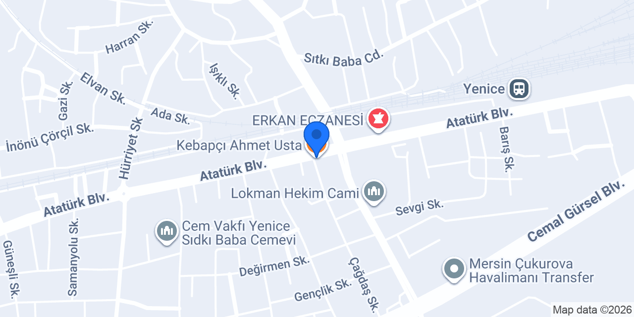 Kebapçı Ahmet Usta konumu