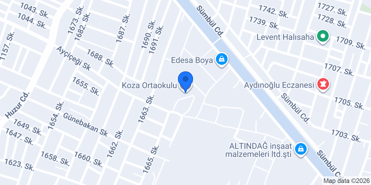 Koza Ortaokulu konumu