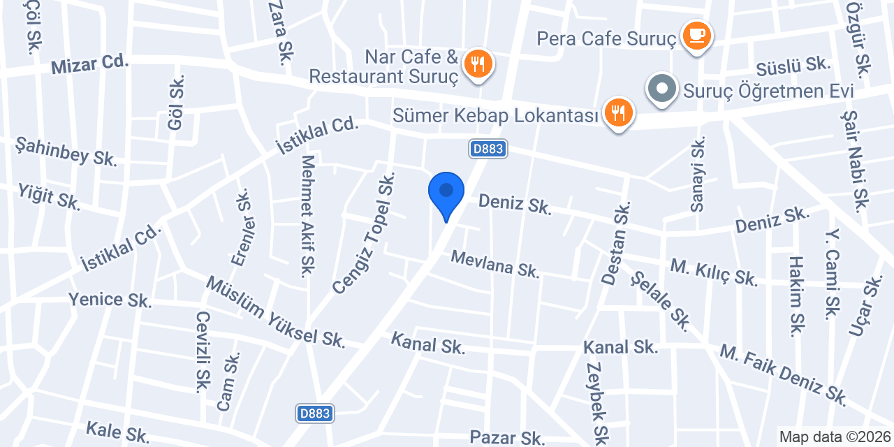 Suruç Veteriner Kliniği konumu