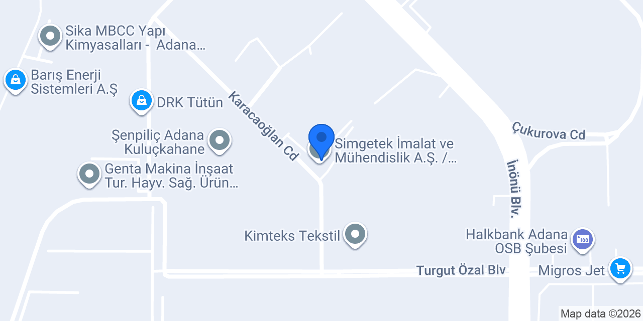 Simgetek İmalat ve Mühendislik A.Ş. / Endüstriyel Ekipman İmalat Fabrikası konumu