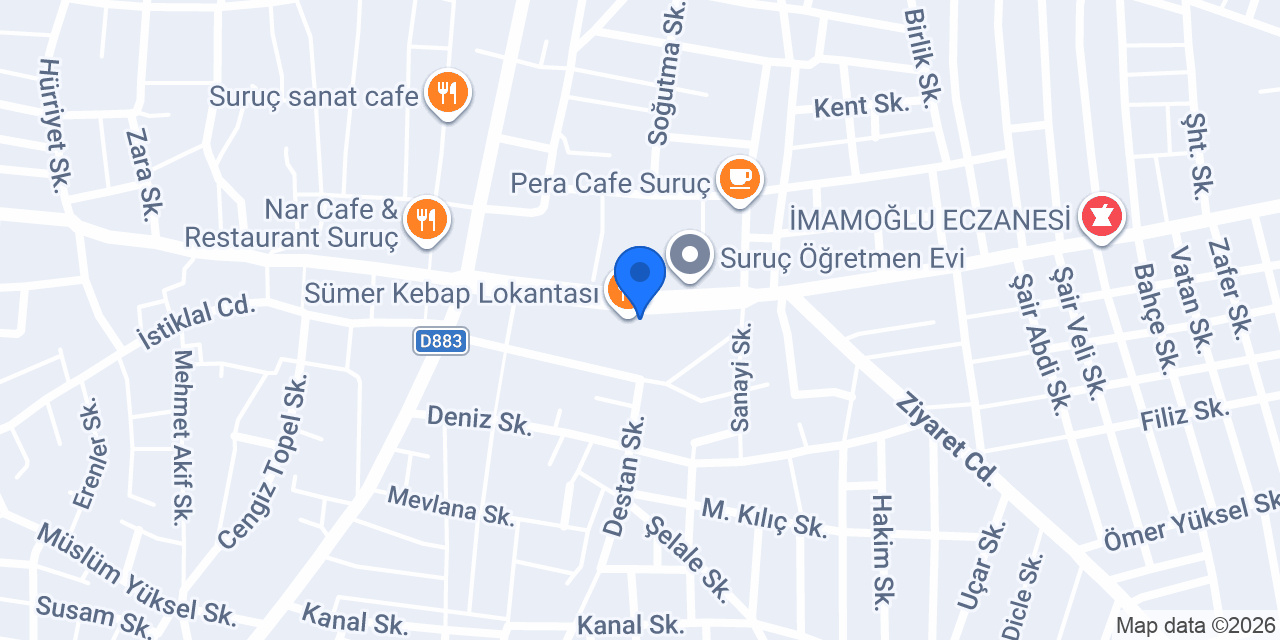 Suruç Prenses Çay Bahçesi konumu