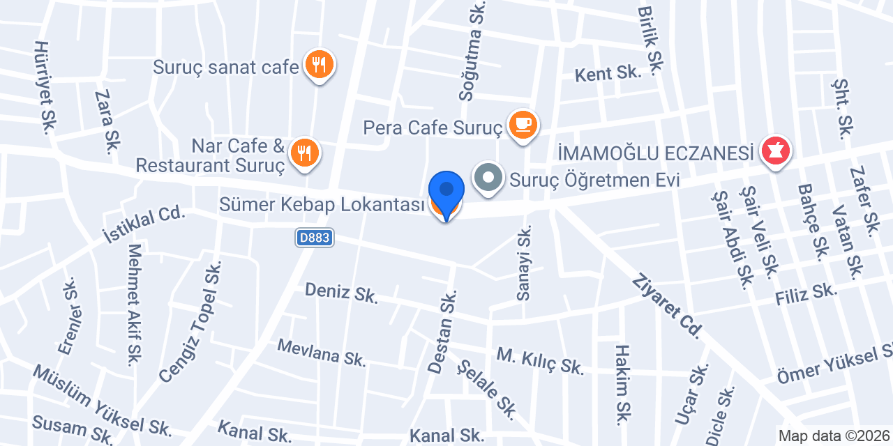 Tadım Pastanesi Suruç konumu
