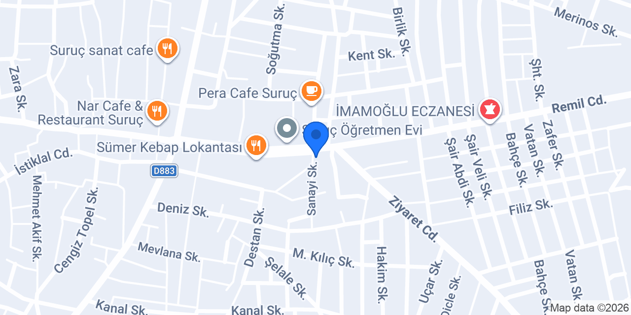 İşler Kitabevleri Suruç Şube konumu