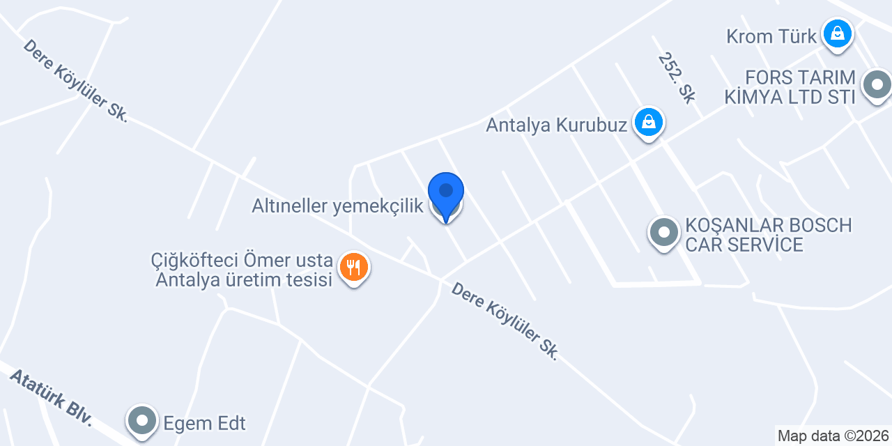 Altıneller yemekçilik konumu