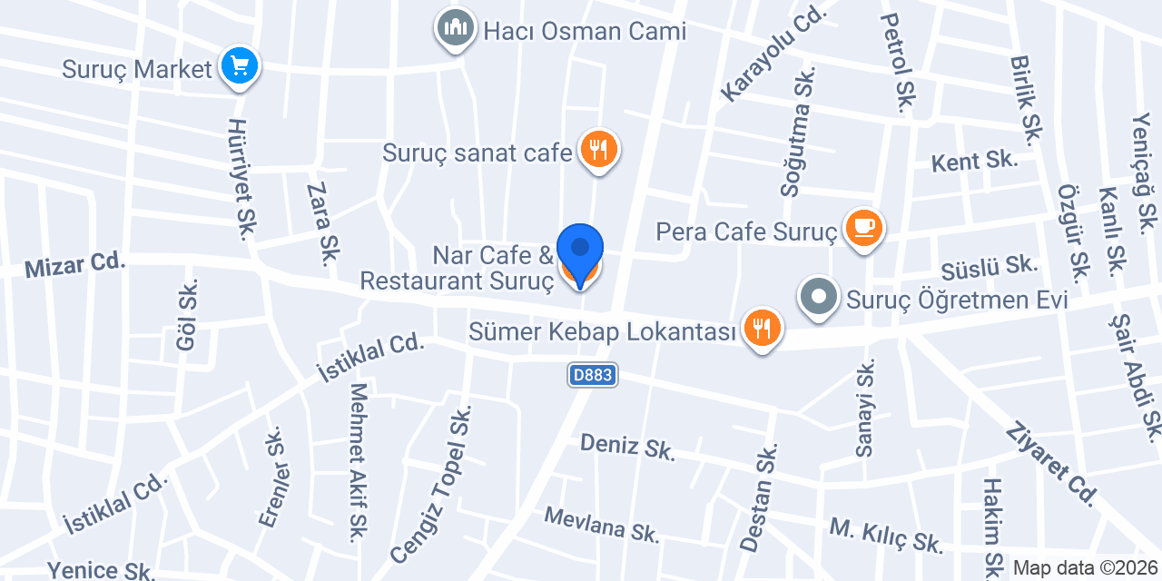Nar Cafe & Restaurant Suruç konumu