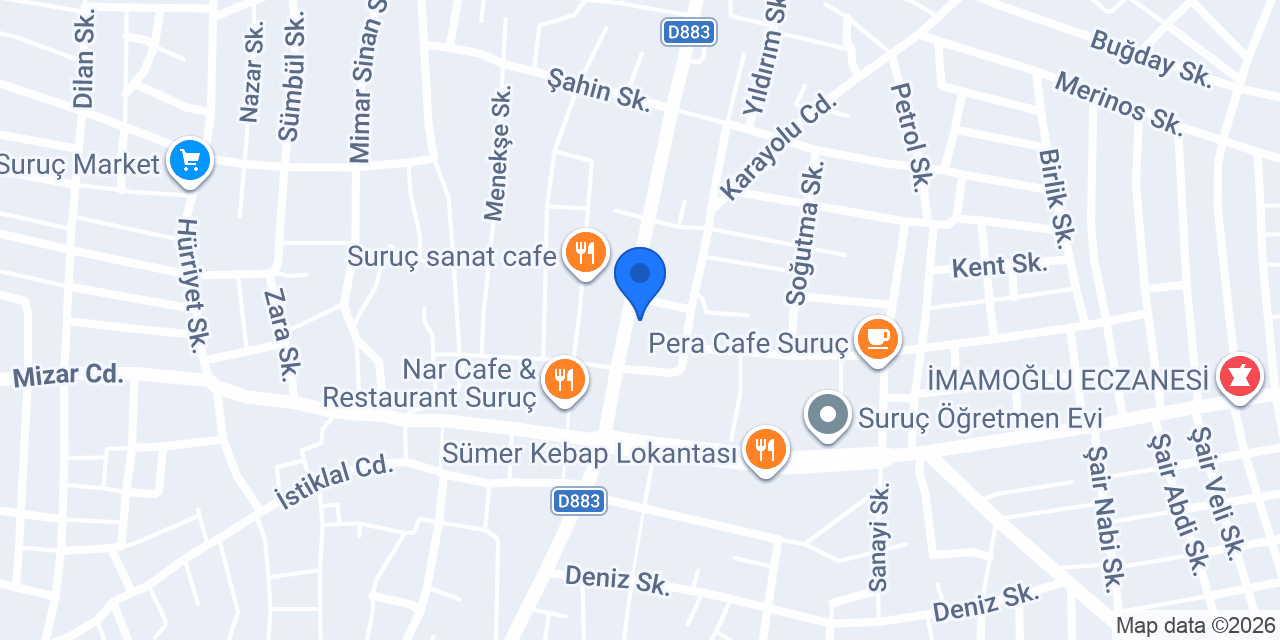 Ziraat Bankası Suruç/Şanlıurfa Şubesi konumu