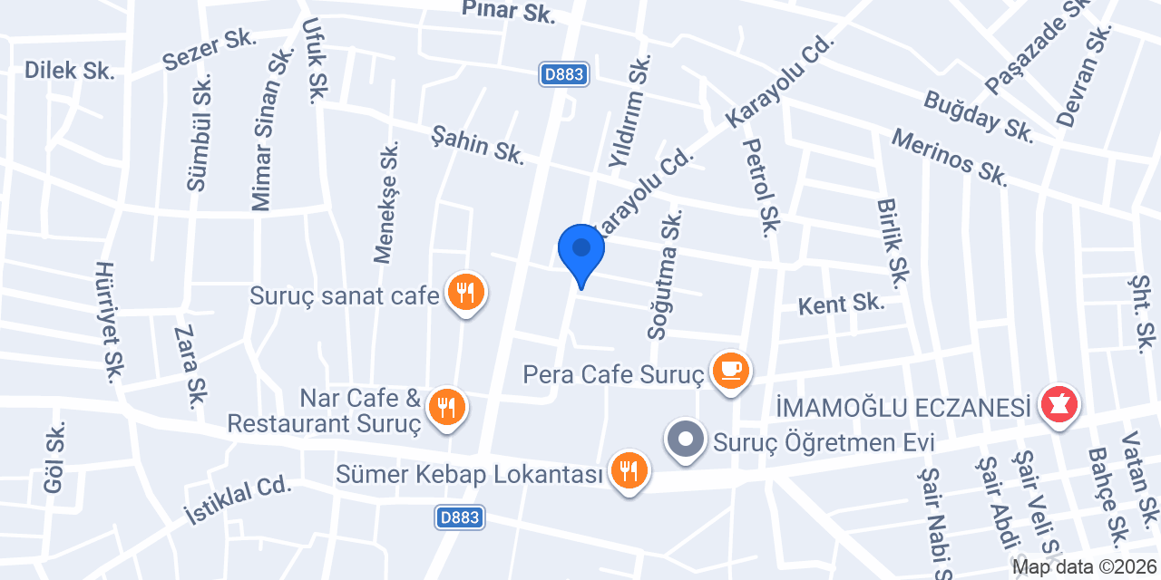 Suruç Kampüs Özel Öğretim Kursu konumu
