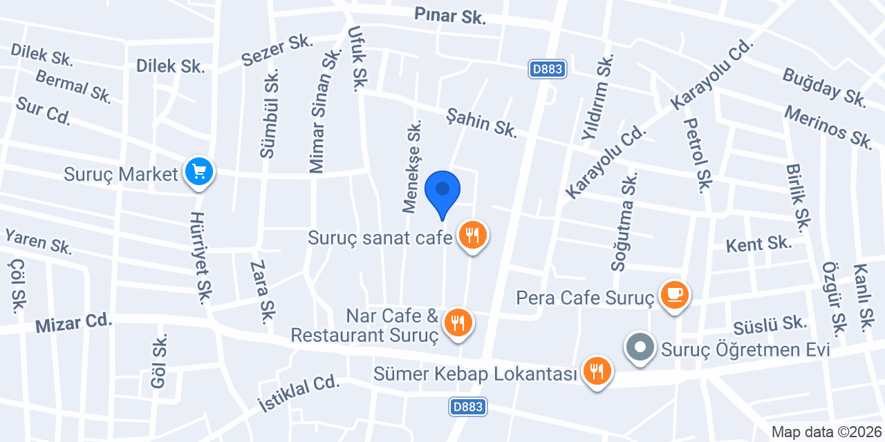 Suruç Şenova Sürücü Kursu konumu