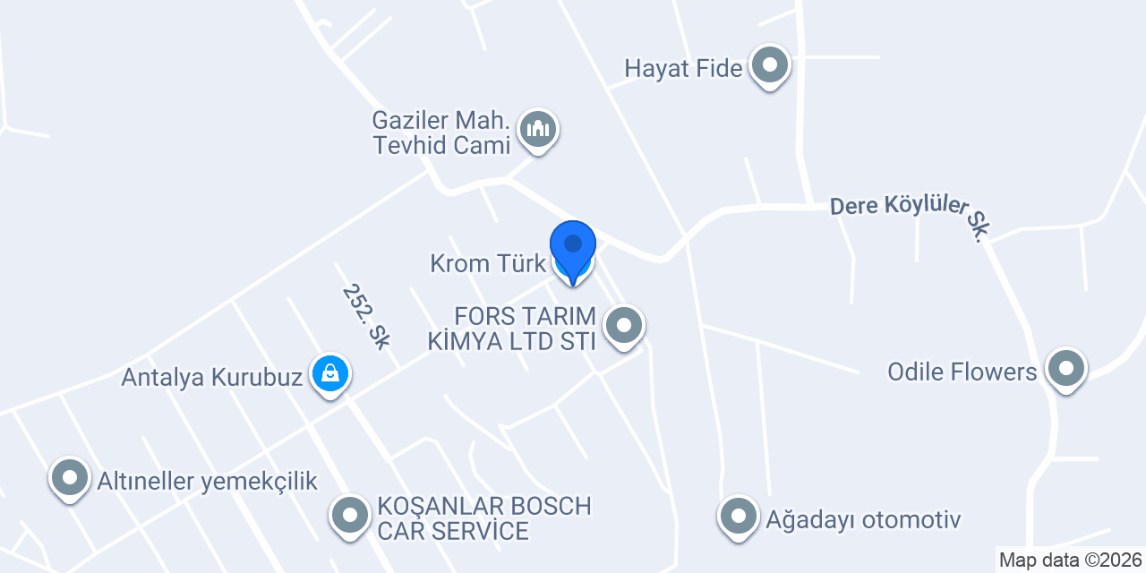 Krom Türk konumu