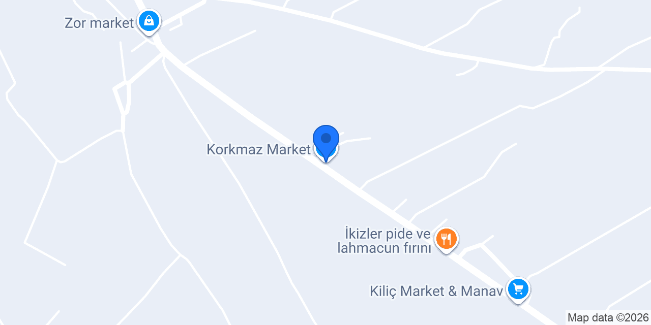 Korkmaz Market konumu