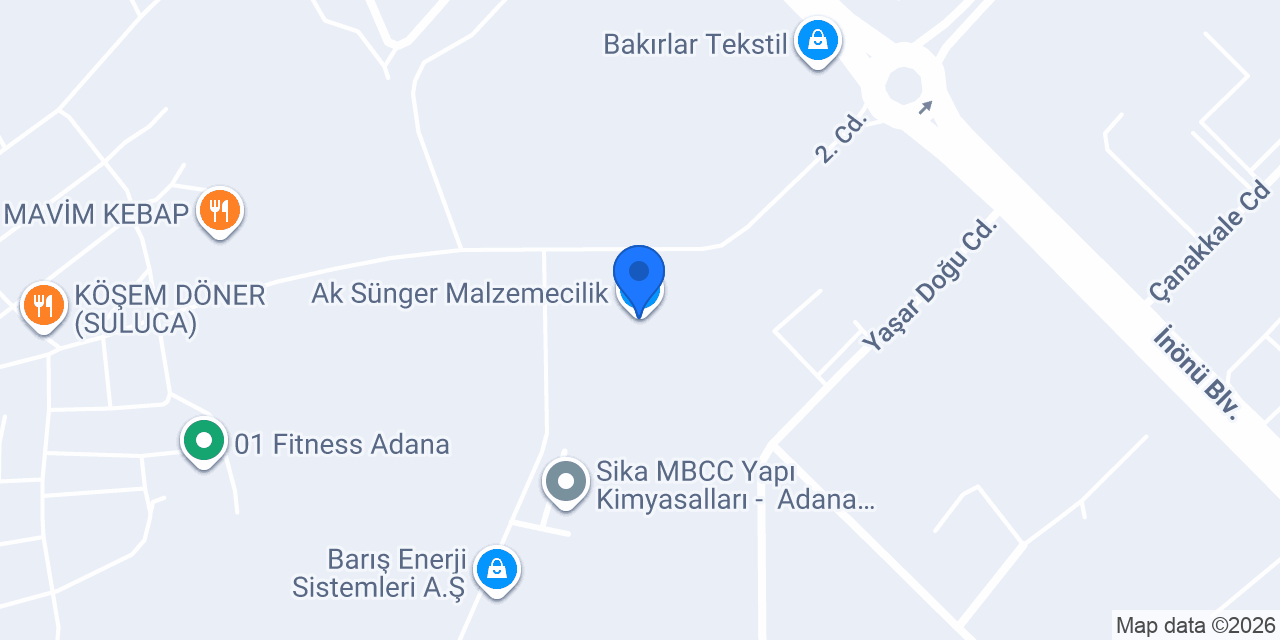 Ak Sünger Malzemecilik konumu