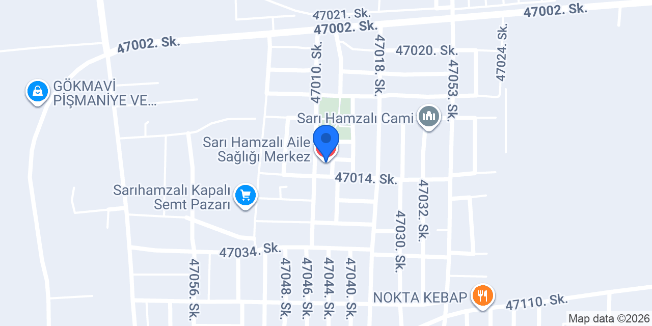 Sarı Hamzalı Aile Sağlığı Merkez konumu