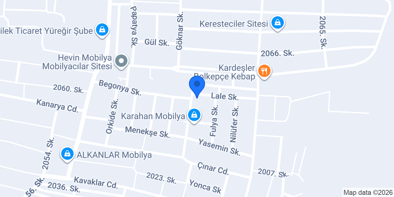 Palmiye Mobilya konumu