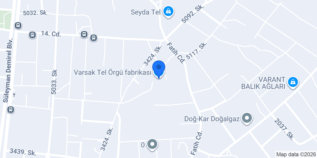 Varsak Tel Örgü fabrikası konumu