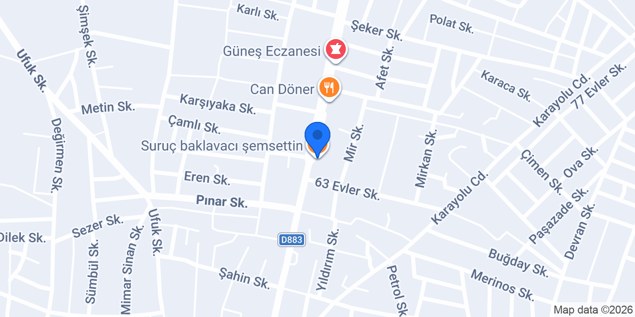 Suruç baklavacı şemsettin konumu