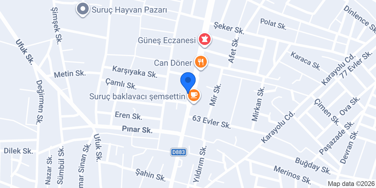 Suruç İlçe Halk Kütüphanesi konumu