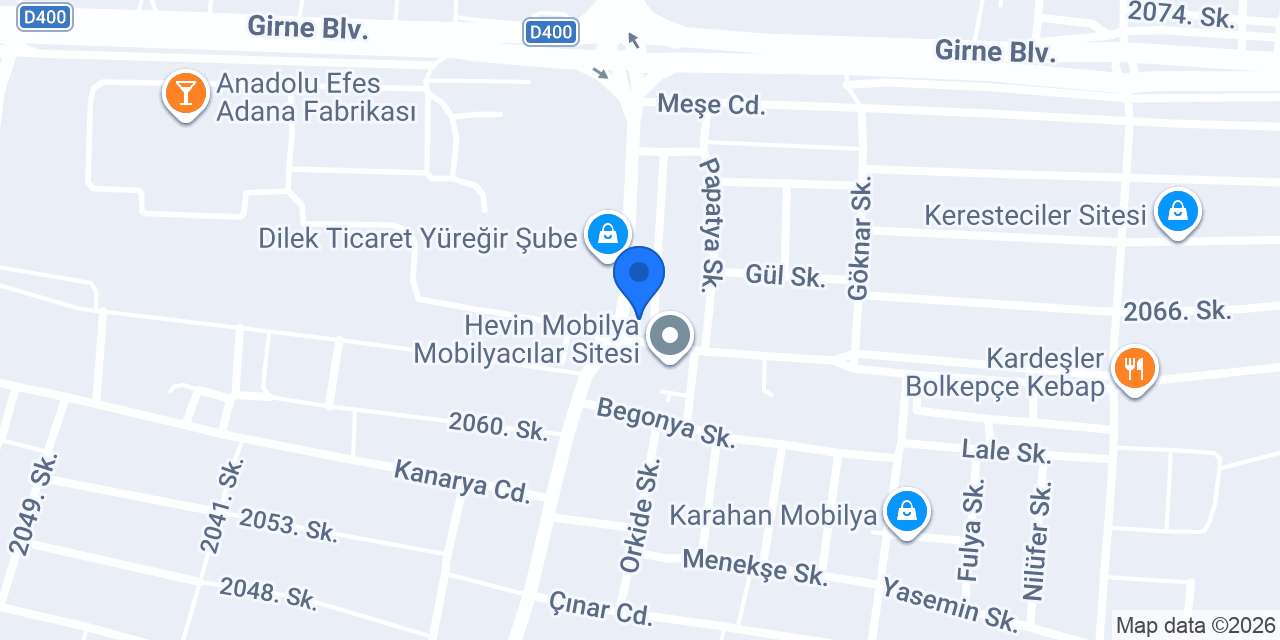 Zarina Tekstil Mobilya konumu