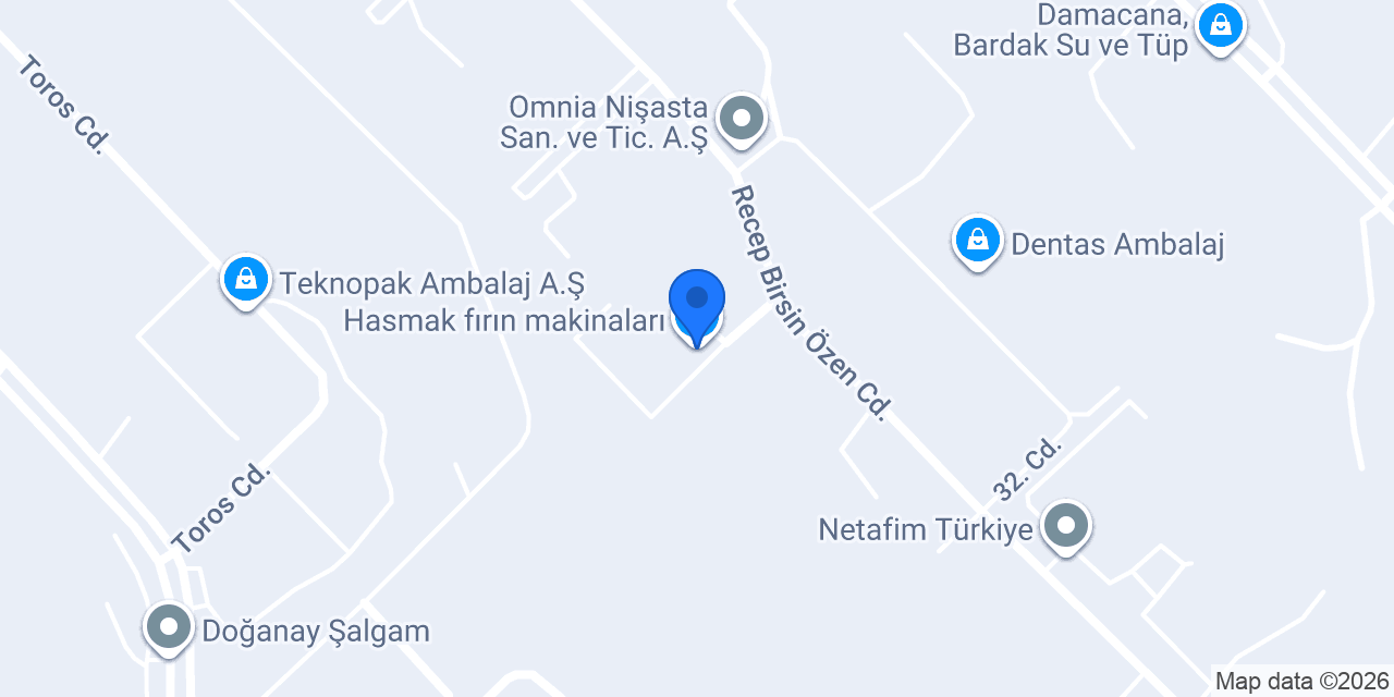 Hasmak fırın makinaları konumu