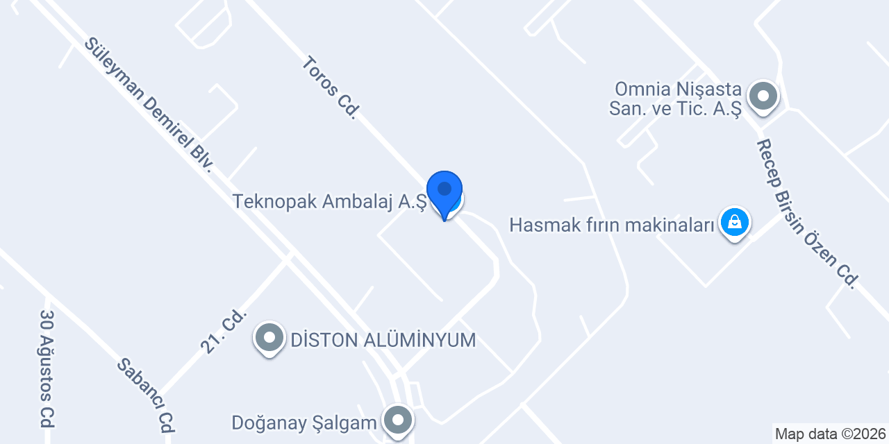 Teknopak Ambalaj A.Ş. konumu