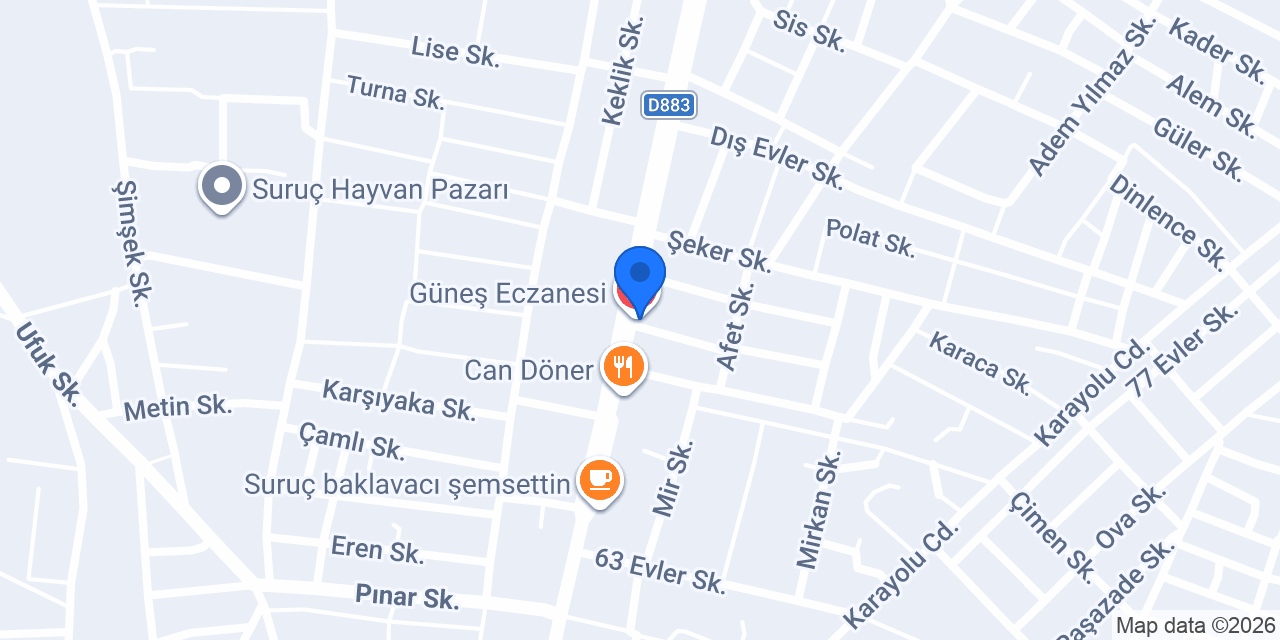 Güneş Eczanesi konumu