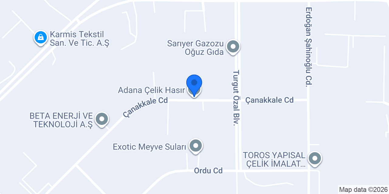 Adana Çelik Hasır konumu