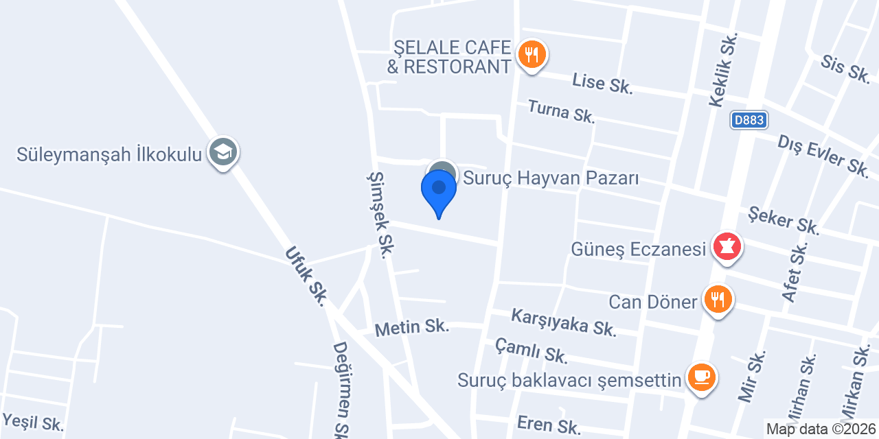 Suruç Yeni İtfaiye Amirliği konumu
