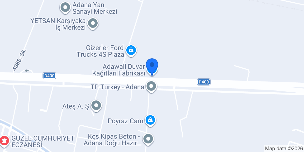 Adawall Duvar Kağıtları Fabrikası konumu