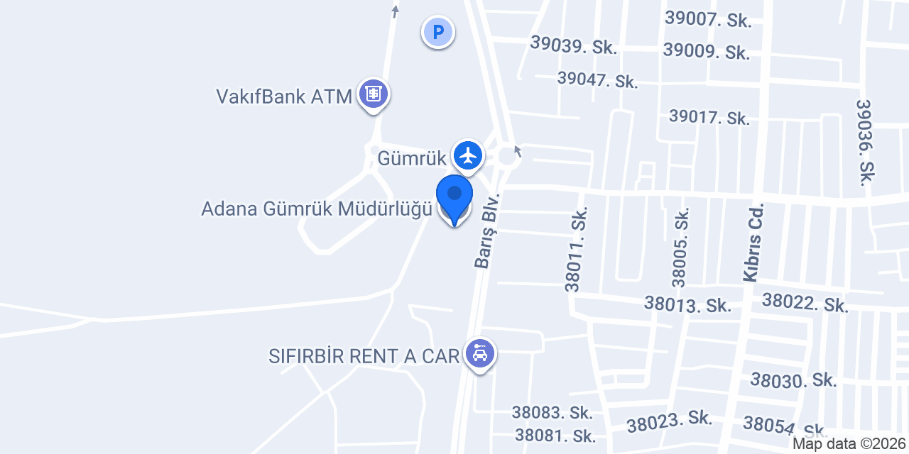 Adana Gümrük Müdürlüğü konumu