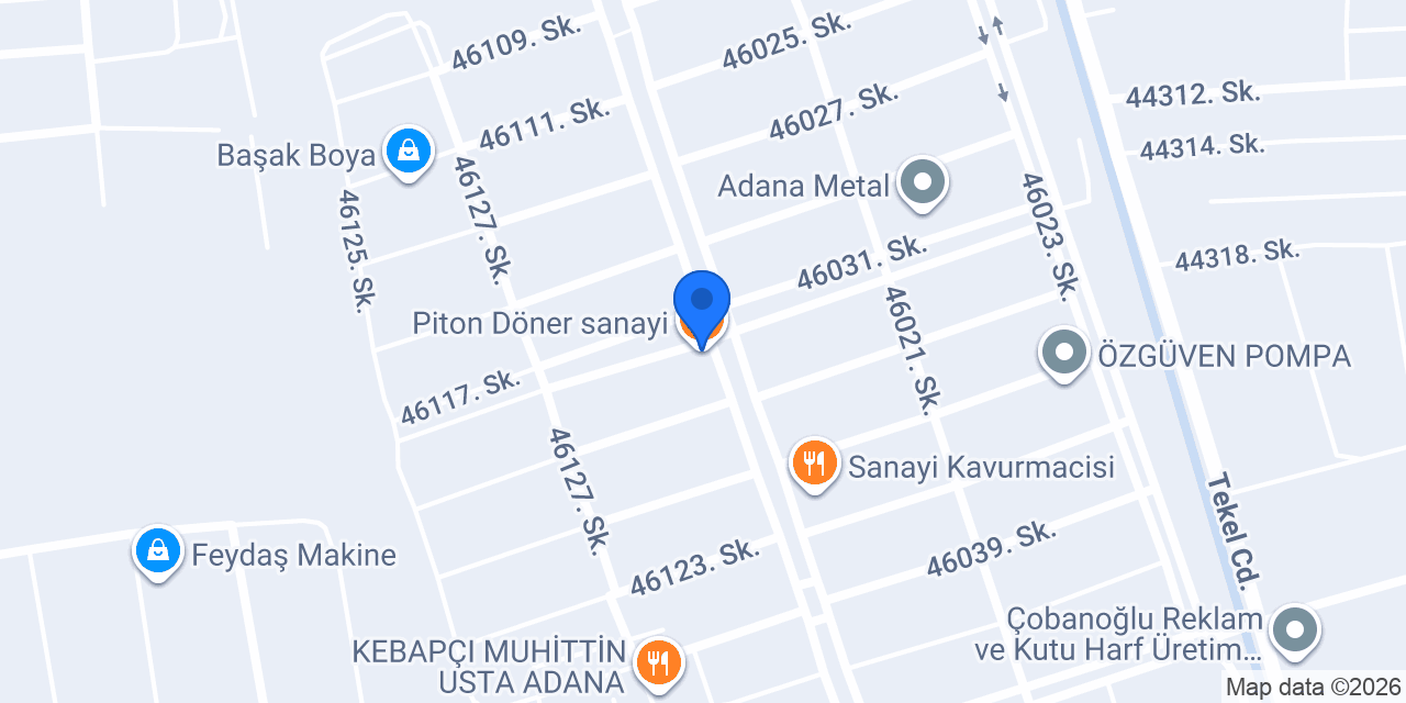Piton Döner sanayi konumu
