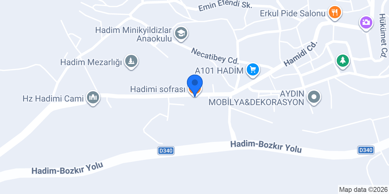 Hadimi sofrası konumu