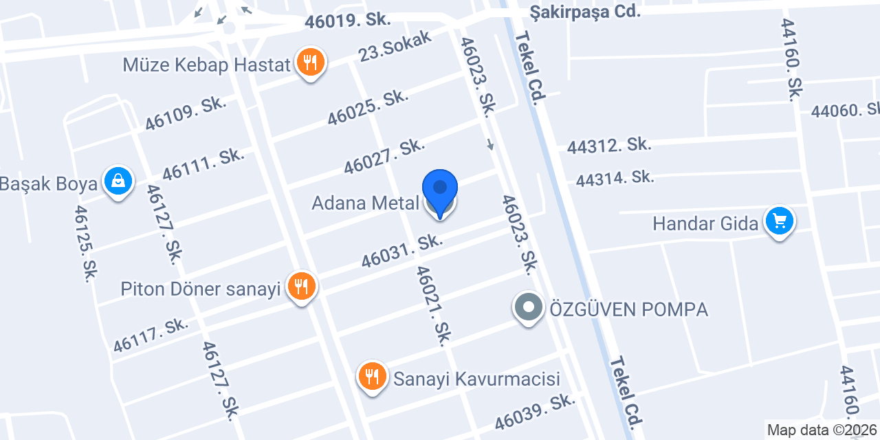 Adana Metal konumu