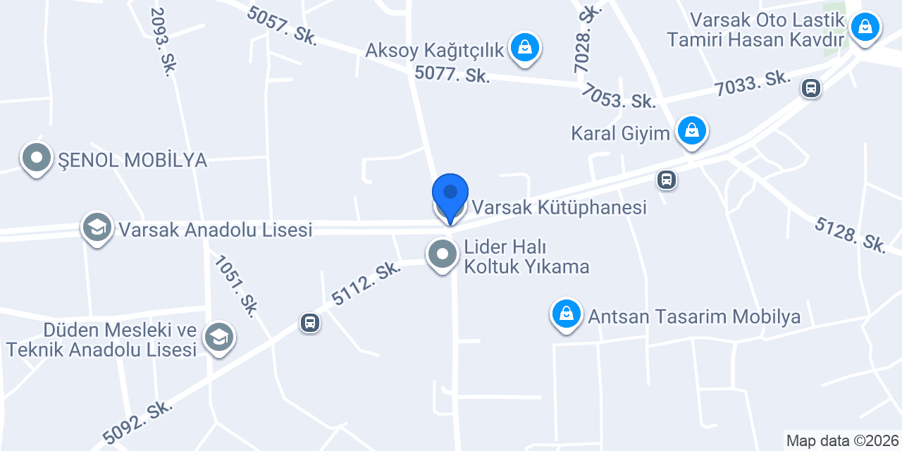 Varsak Kütüphanesi konumu