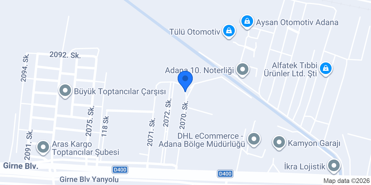 Geylani Otomotiv Sarıçam konumu