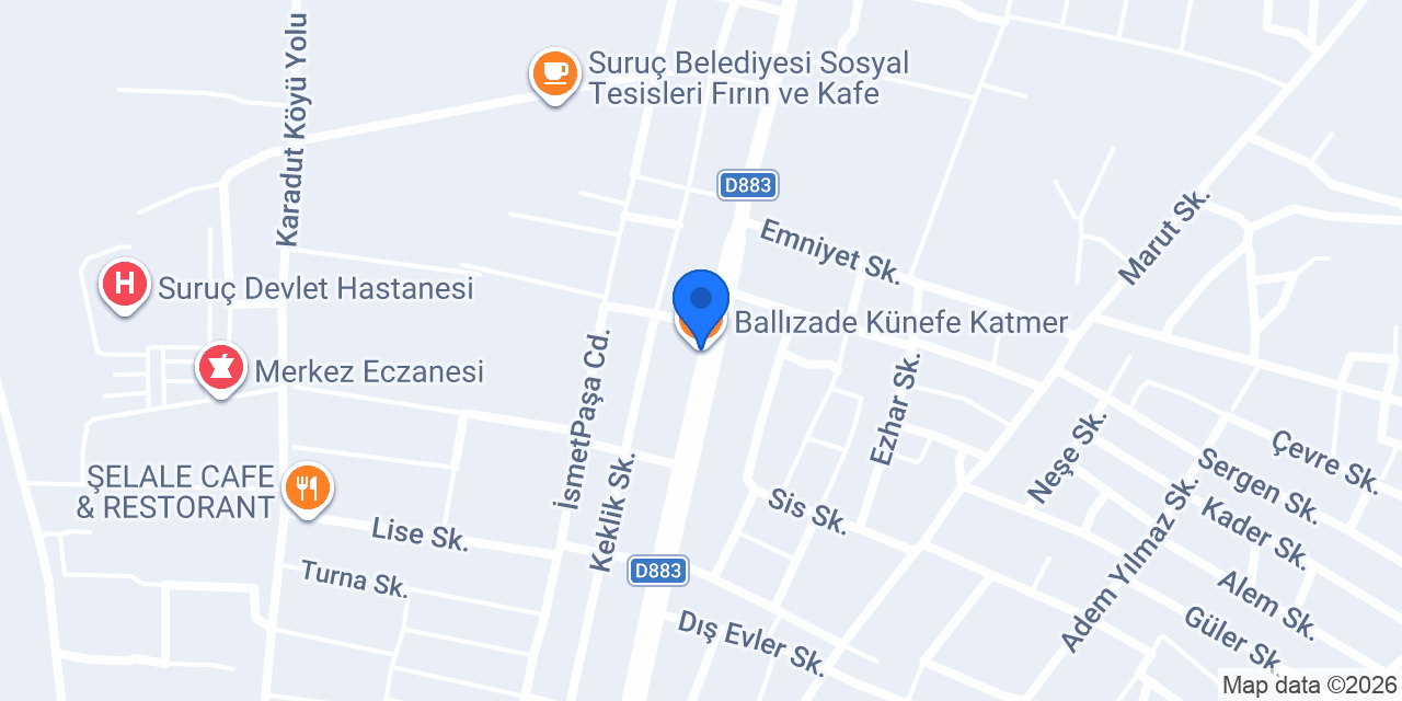 Ballızade Künefe Katmer konumu