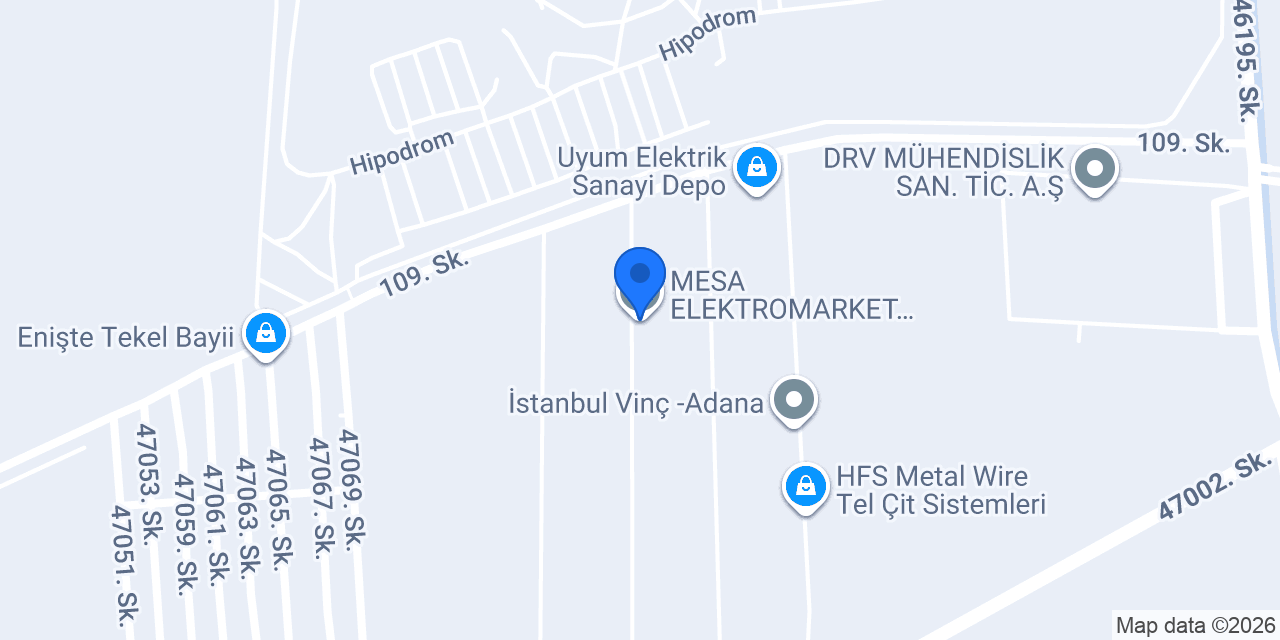 MESA ELEKTROMARKET AYDINLATMA DEPO konumu