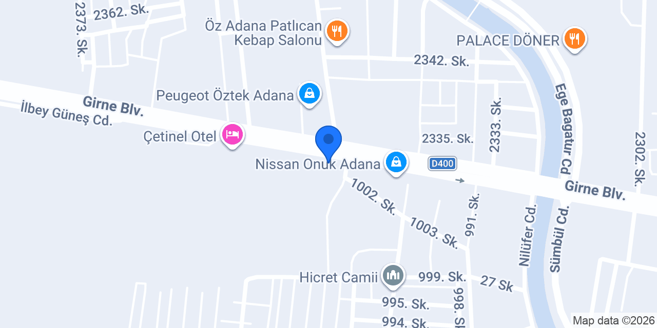 Adana Ofis Mobilyaları Büroseç konumu