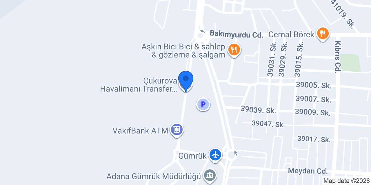 Çukurova Havalimanı Transfer - Adana Transfer konumu