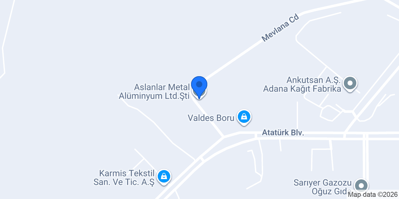 Aslanlar Metal Alüminyum Ltd.Şti. konumu