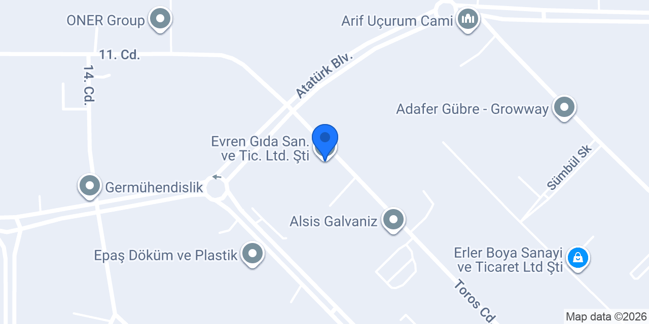 Evren Gıda San. ve Tic. Ltd. Şti. konumu