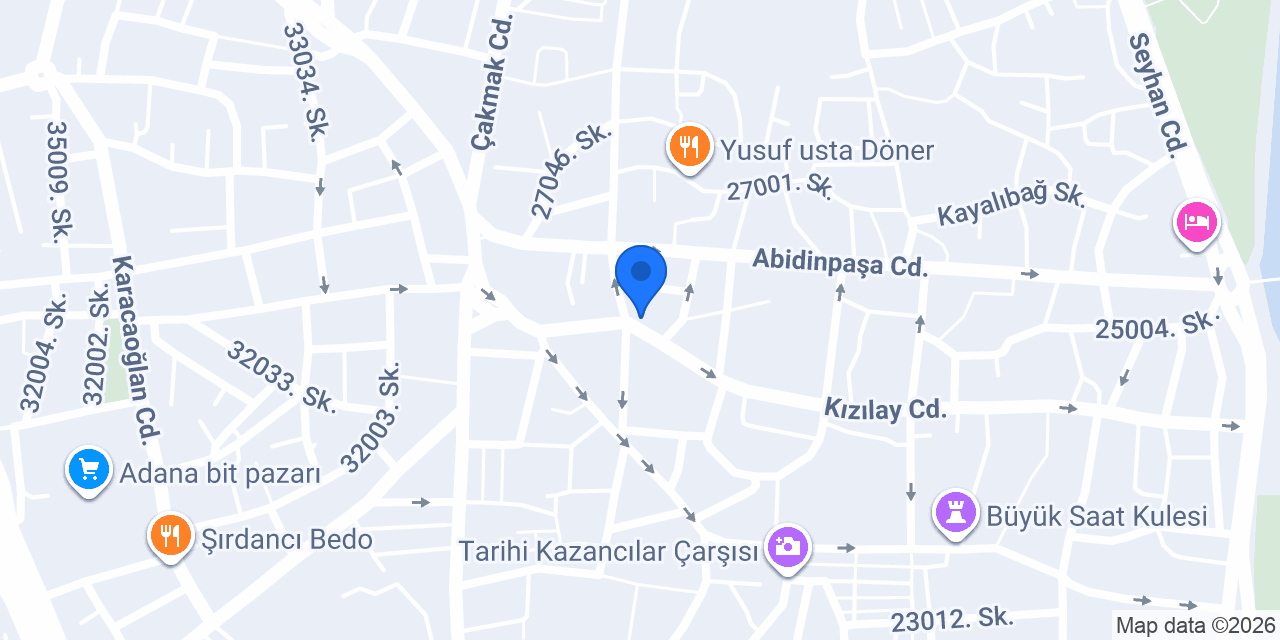 Adana Saray Otel konumu