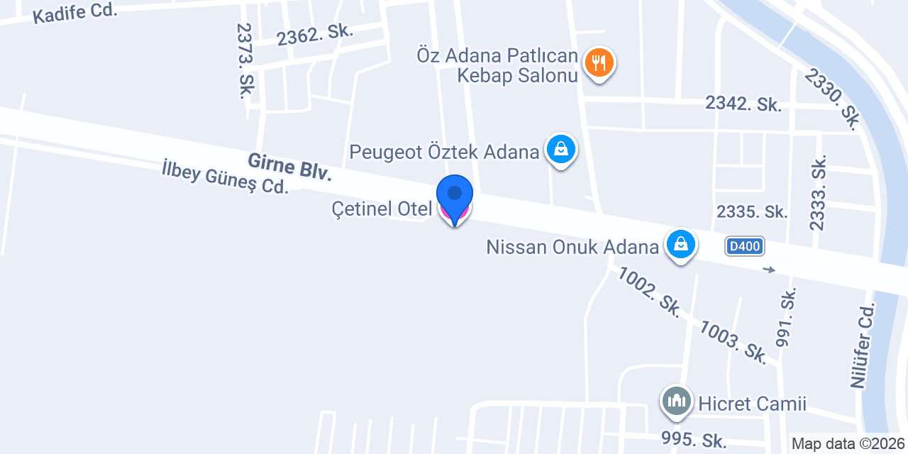 Çetinel Otel konumu