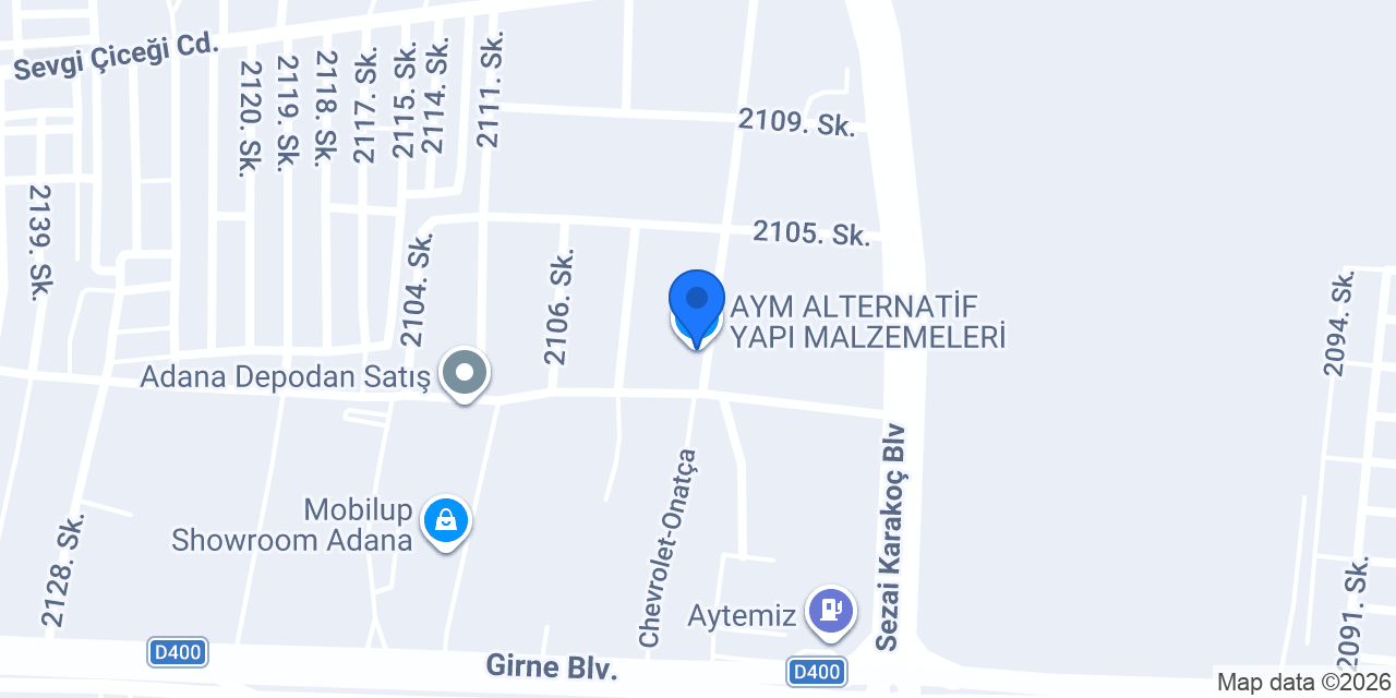 AYM ALTERNATİF YAPI MALZEMELERİ konumu