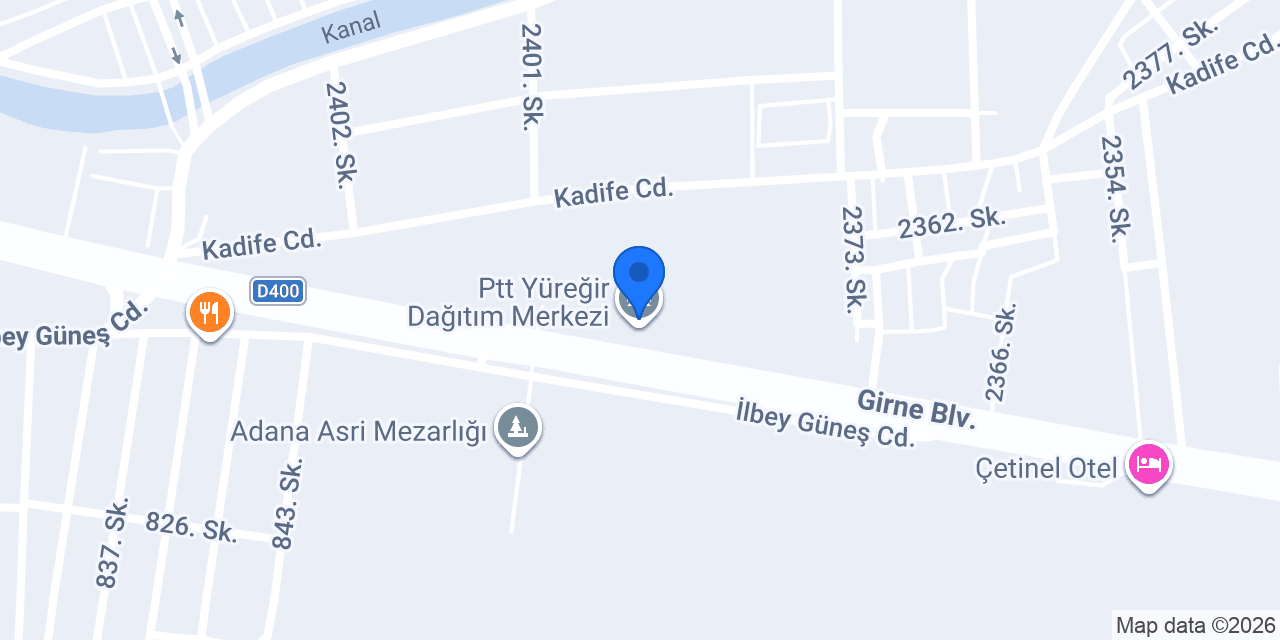 Ptt Yüreğir Dağıtım Merkezi konumu