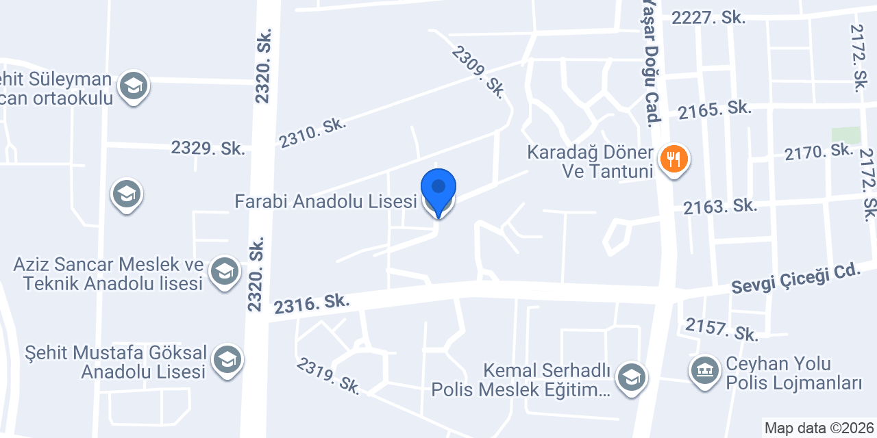 Farabi Anadolu Lisesi konumu